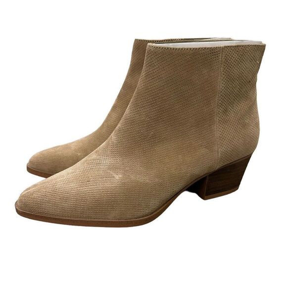 Michael Shannon Shoes - Michael Shannon Lesley Tan Beige Leather Bootie Heels Size 11 Women’s New